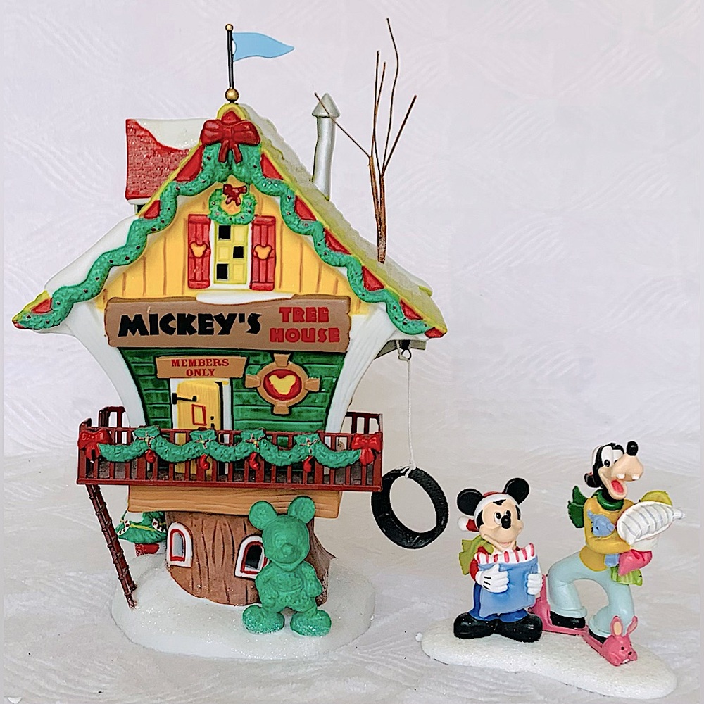 Department 56 Disney Mickeys Tree House AND Accessory